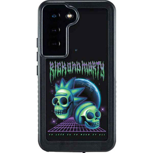 Adult Swim Rick and Morty Neon Skulls Galaxy S24 Waterproof Case